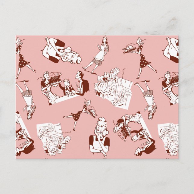 Retro Housefru Vykort (Framsida)