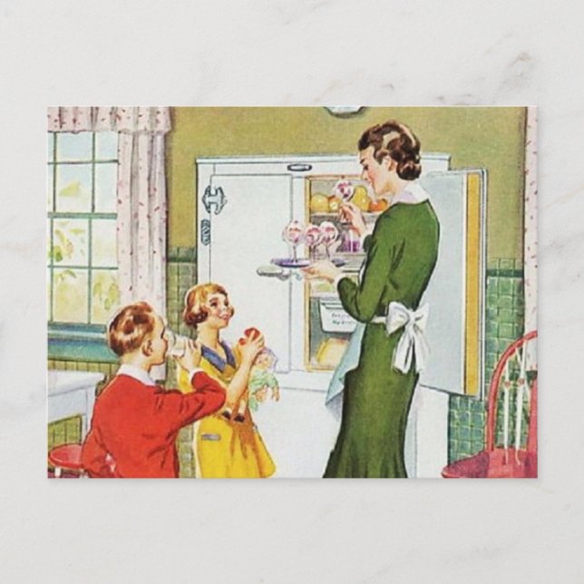 Retro Housefru Vykort (Framsida)