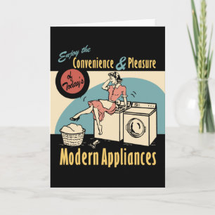 Retro Housefru Washer Dryer Kort