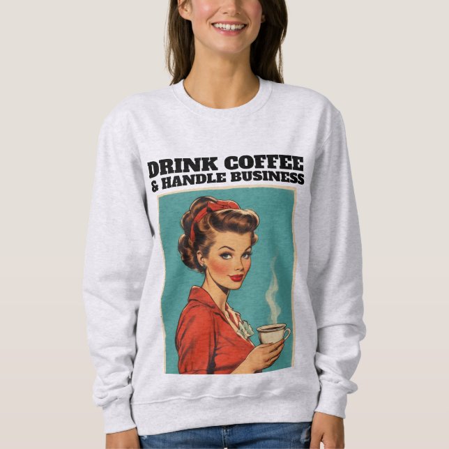 RETRO HOUSEWIFE COFFEE FUNNY T-SHIRT (Framsida)