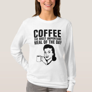 RETRO HOUSEWIFE COFFEE MEST VIKTIG MÅL T SHIRT