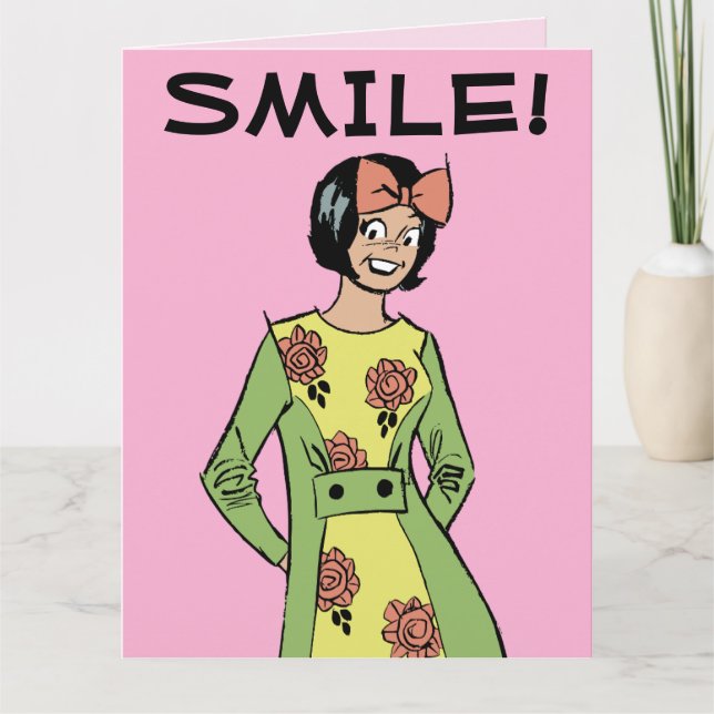 RETRO HOUSEWIFE FUNNY BIRTHDAY GREETING CARD KORT (Framsida)