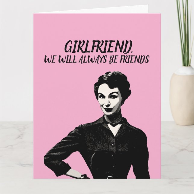 RETRO HOUSEWIFE FUNNY BIRTHDAY GREETING CARD KORT (Framsida)
