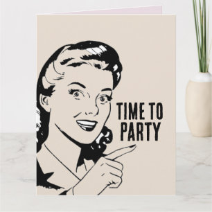 RETRO HOUSEWIFE FUNNY BIRTHDAY GREETING CARD KORT