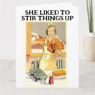 RETRO HOUSEWIFE FUNNY BIRTHDAY GREETING CARDS KORT