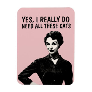 RETRO HOUSEWIFE FUNNY CAT MAGNETS MAGNET