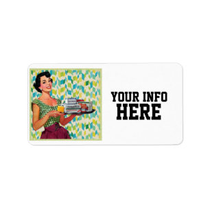 RETRO HOUSEWIFE-RETURETIKETTER ADRESSETIKETT