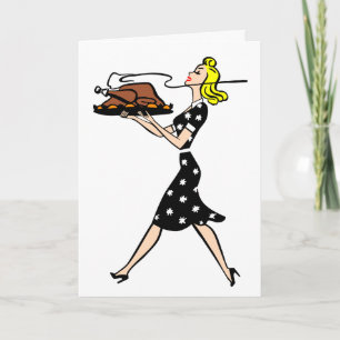 RETRO HOUSEWIFE THANKSGIVING CARDS KORT