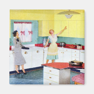 Retro Housewives in Kitchen Magnet