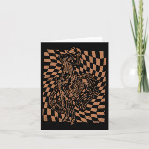 Retro Howdy Cowboy Skeleton med Cowboy Hat och Ho Kort