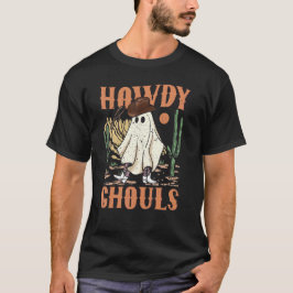 Retro Howdy Ghouls Westerna Halloween Ghost Spooky T Shirt