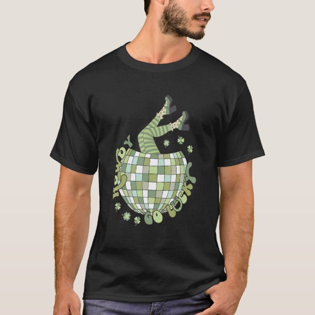 Retro Howdy Go Lucky St Patricks Day Disco Ball Lu T Shirt (Framsida)
