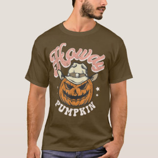 Retro Howdy Pumpkin Fall Autumn Western Ghost Hall T Shirt