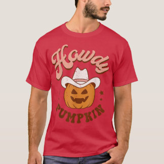 Retro Howdy Pumpkin Fall Autumn Western Halloween T Shirt