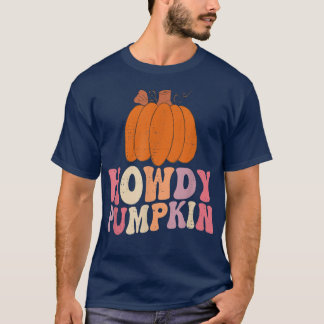 Retro Howdy Pumpkin Fall Autumn Western Halloween T Shirt