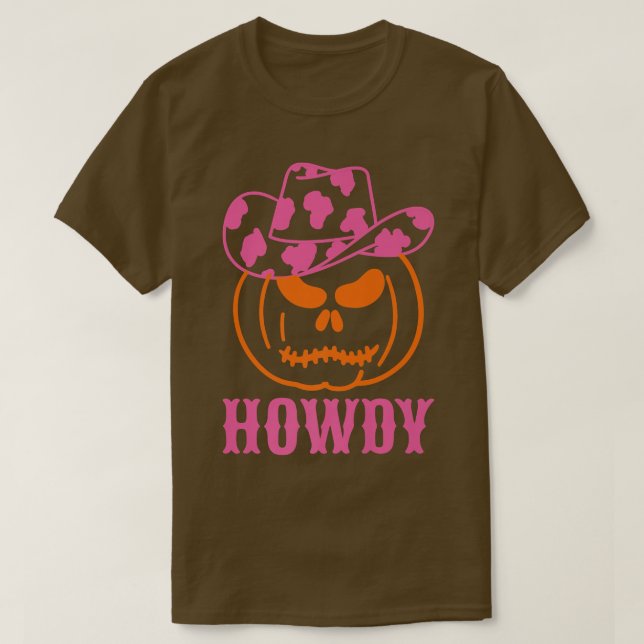 Retro Howdy Pumpkin Fall Autumn Western Halloween T Shirt (Design framsida)