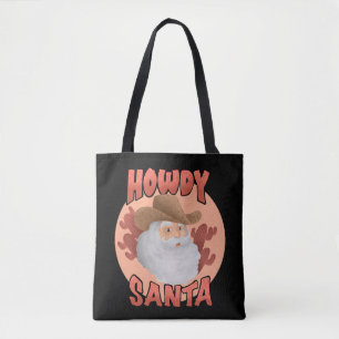 Retro Howdy Santa Rustic Cowboyjulen Tygkasse