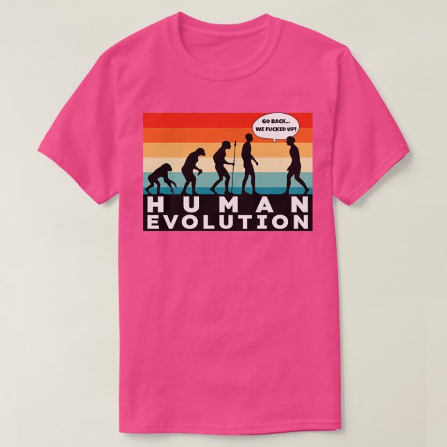 Retro Human Evolution T Shirt (Design framsida)