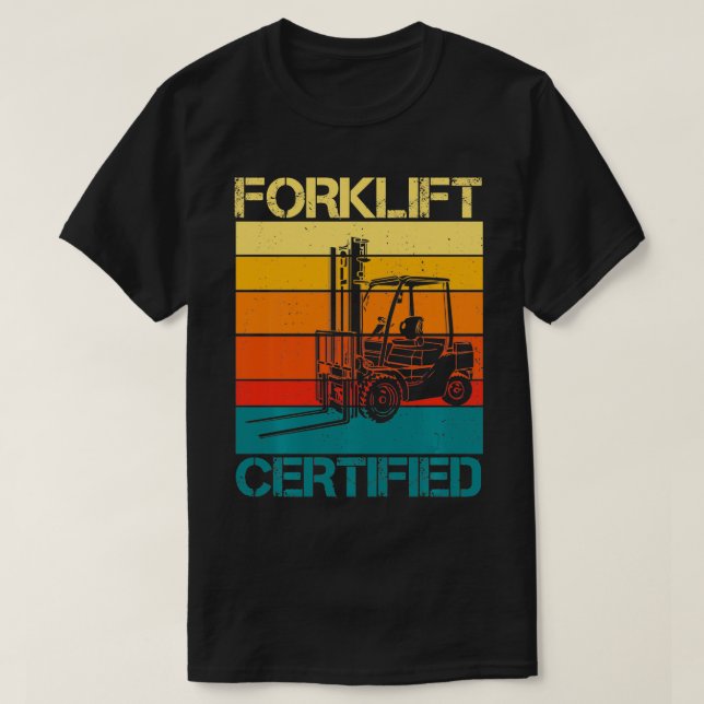 Retro Human Forklift Auktoriserad Forklift Operato T Shirt (Design framsida)