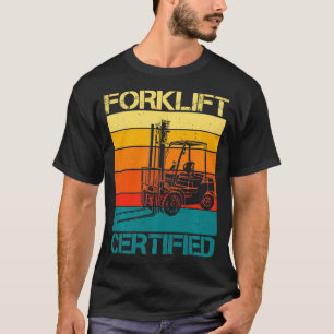 Retro Human Forklift Auktoriserad Forklift Operato T Shirt