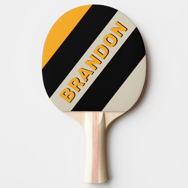 Retro Humla Summergul Feta Ränder med namn Pingisracket (Framsidan)