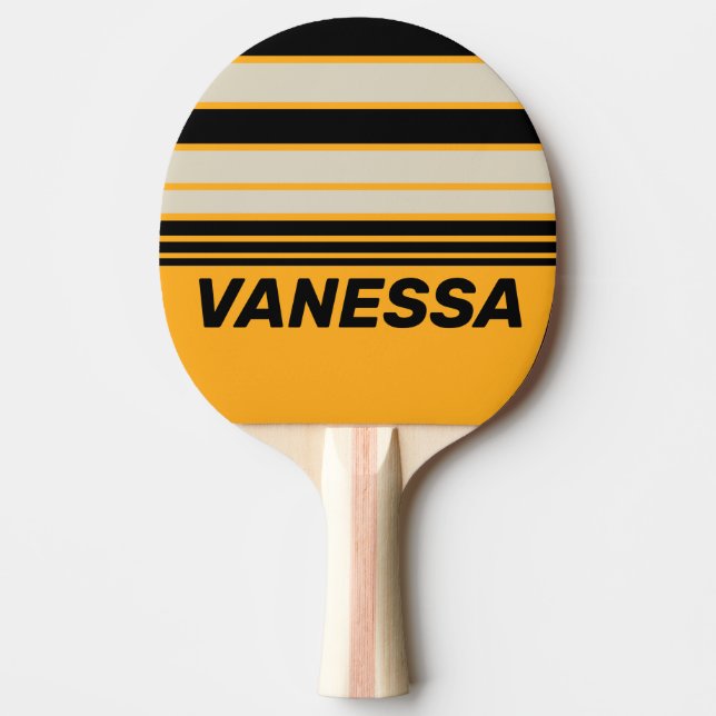 Retro Humla Summerhorisontell Randig med Namn Pingisracket (Framsidan)