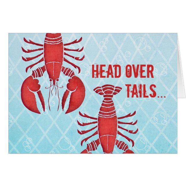 Retro hummer hälsningskort (Framsidan Horizontal)