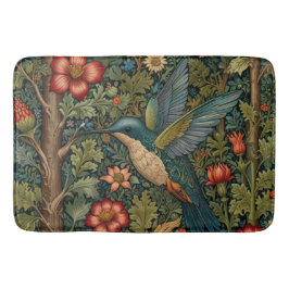 Retro hummingbird art nouveau boho chic badrumsmatta