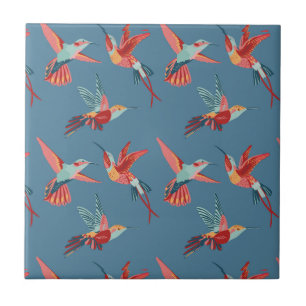 Retro Hummingbird Mönster Kakelplatta