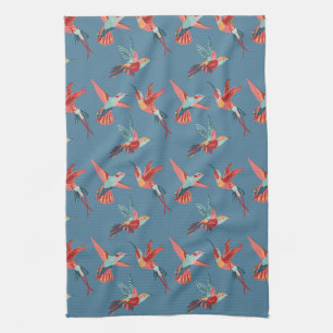 Retro Hummingbird Mönster Kökshandduk