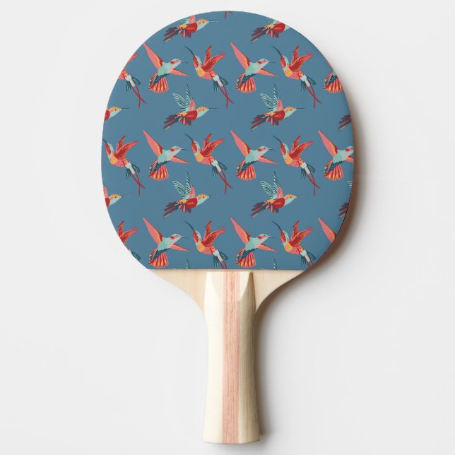 Retro Hummingbird Mönster Pingisracket (Framsidan)