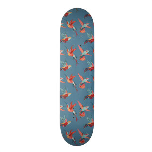 Retro Hummingbirdmönster Skateboard Bräda 20 Cm