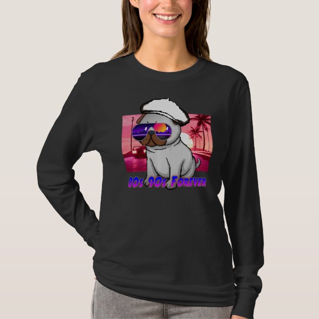 Retro Hund 80s 90s Forever T Shirt (Framsida)