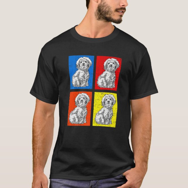 Retro Hund Coton de Tulear T Shirt (Framsida)