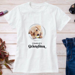 Retro Hund GRANDMA Personlig Puppy Pet Photo T Shirt