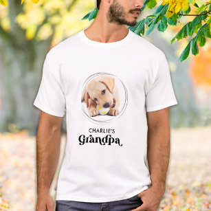 Retro Hund GRANDPA Personlig Puppy Pet Photo T Shirt