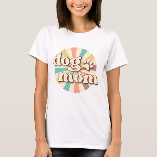 Retro Hund Mamma T Shirt (Framsida)