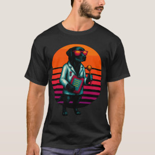 Retro Hund med Sjukgymnast Fysioterapeut T Shirt