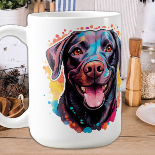 Retro Hund Pop Art Colorful Labrador Retriever Kaffemugg