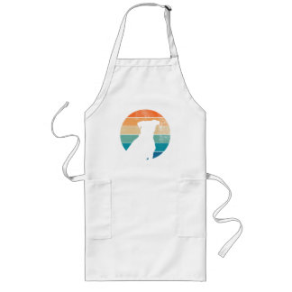 Retro Hund Silhouette Apron - Djurälskare för Vint Långt Förkläde