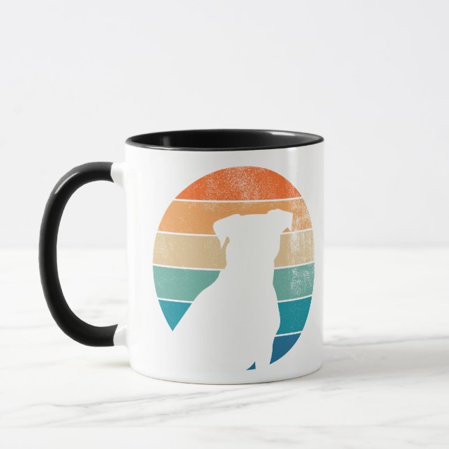 Retro Hund Silhouette Mugg (Vänster)