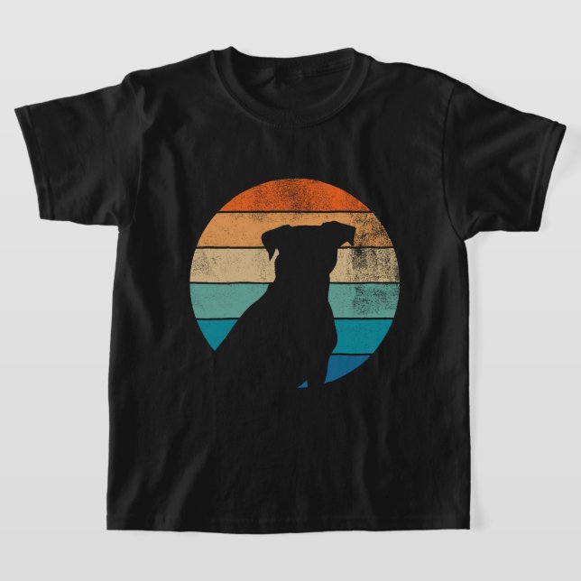 Retro Hund Silhouette T-shirt - Djurälskare för Vi (Laydown)