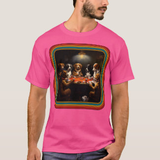 Retro Hundar Spelare T Shirt