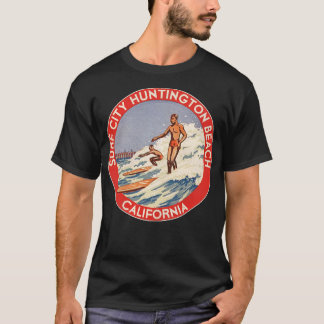 Retro Huntington Beach CA 70s Surfa City Souvenir T Shirt