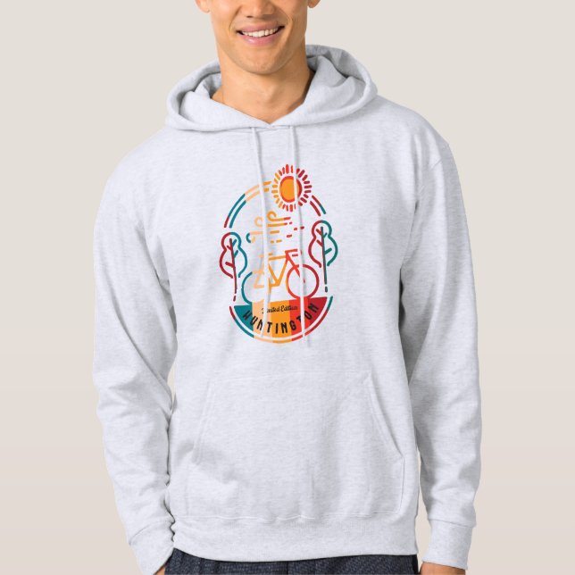 Retro Huntington Bike Trail Hoodie (Framsida)