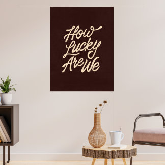 Retro "Hur lyckliga vi är" Typografi Citat Poster