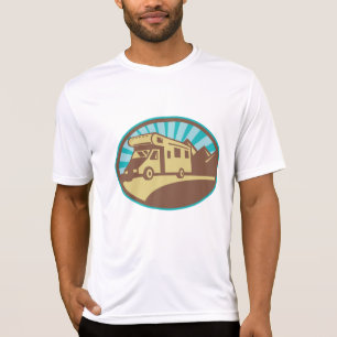 Retro husbil Campervan Bergs Äventyr Vintage Sol T Shirt