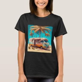 Retro husbil och palmer t shirt