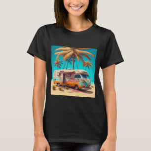 Retro husbil och palmer t shirt
