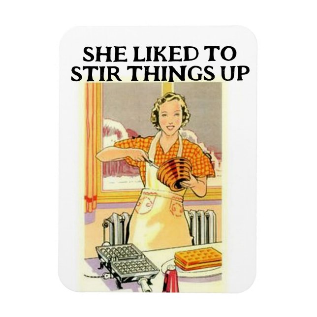 RETRO HUSHÅLLSFUNKTIONÄR ROLIG MAGNET (Vertikal)